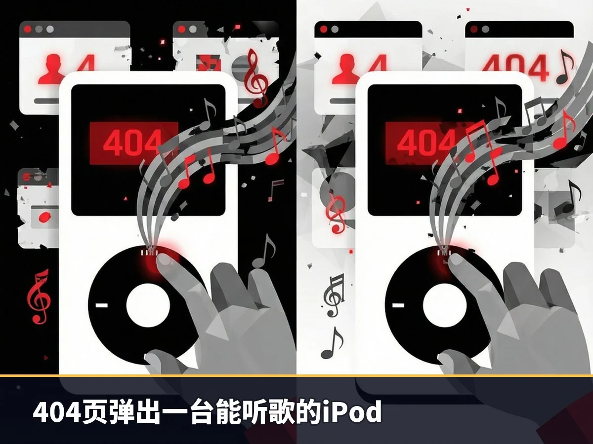 404页弹出一台能听歌的iPod