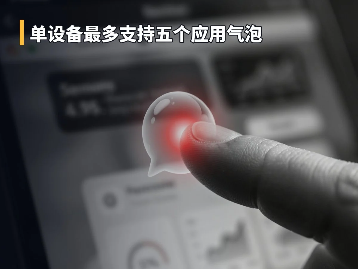 单设备最多支持五个应用气泡