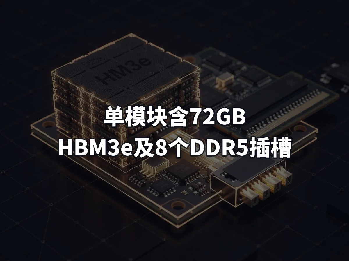单模块含72GB HBM3e及8个DDR5插槽
