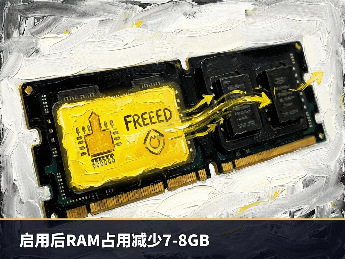 启用后RAM占用减少7-8GB