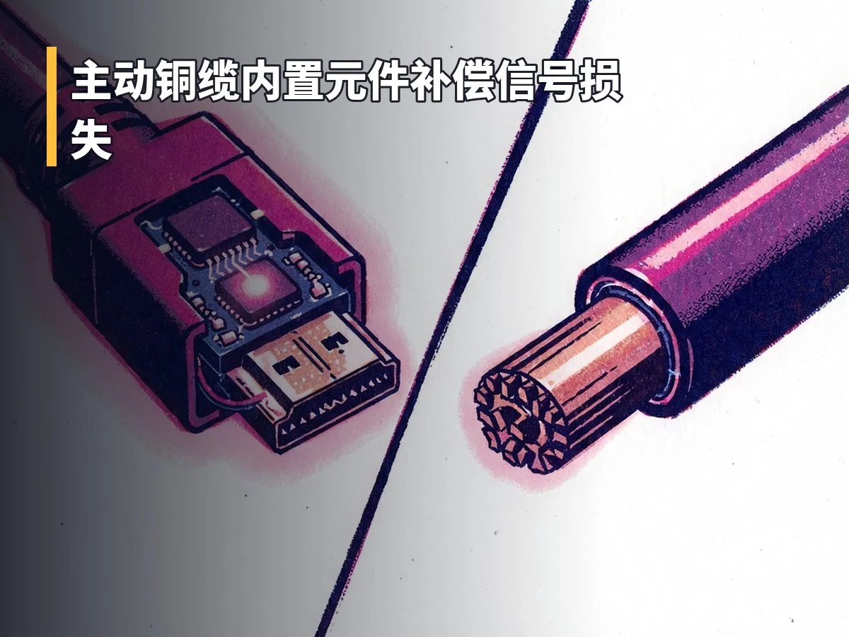 主动铜缆内置元件补偿信号损失