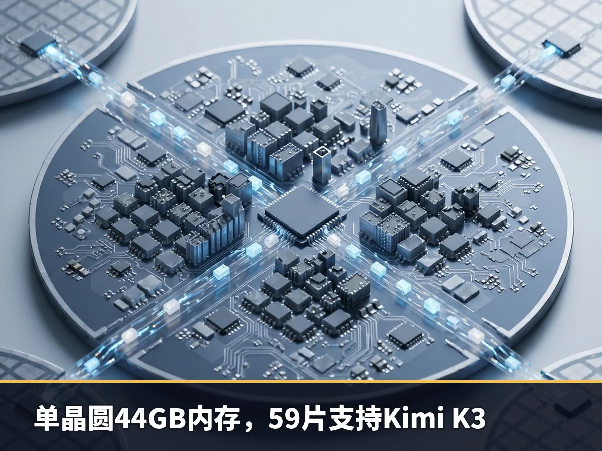 单晶圆44GB内存，59片支持Kimi K3