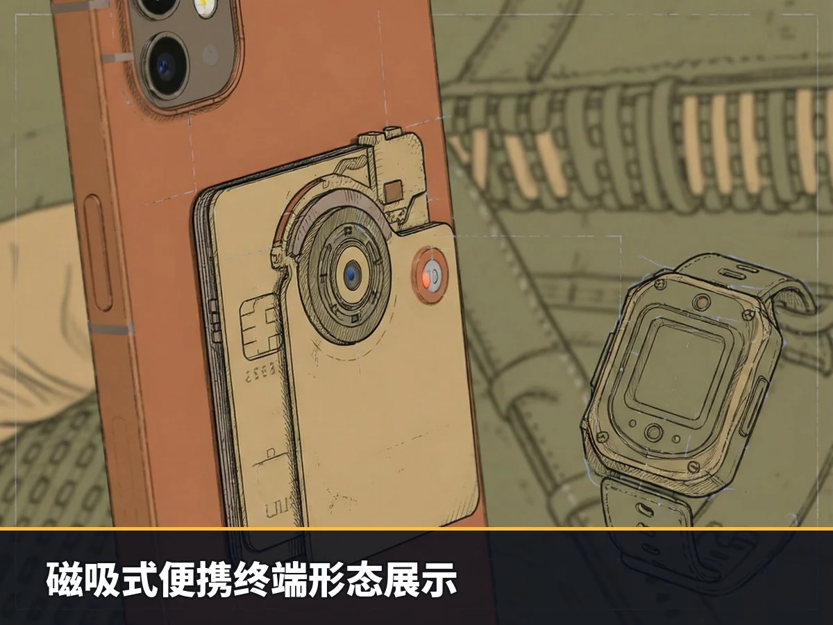 磁吸式便携终端形态展示