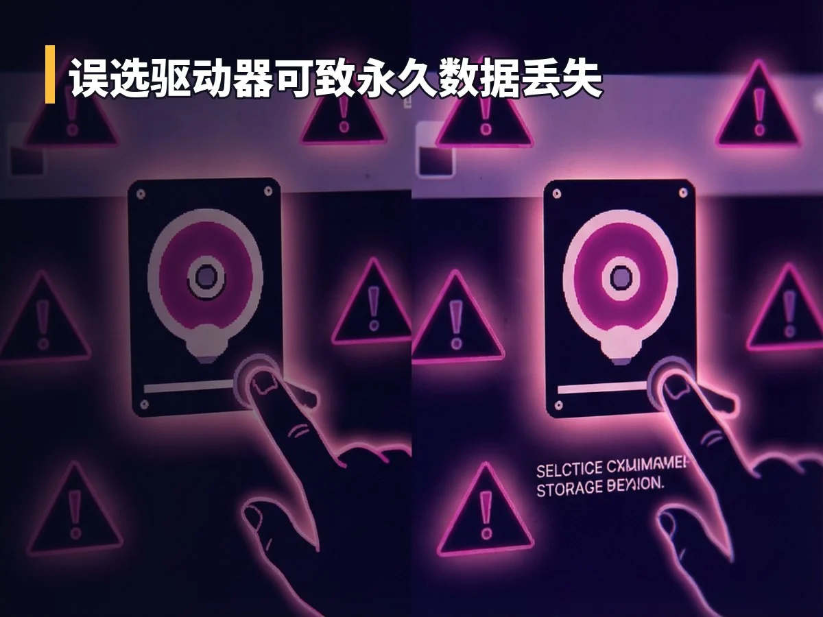 误选驱动器可致永久数据丢失