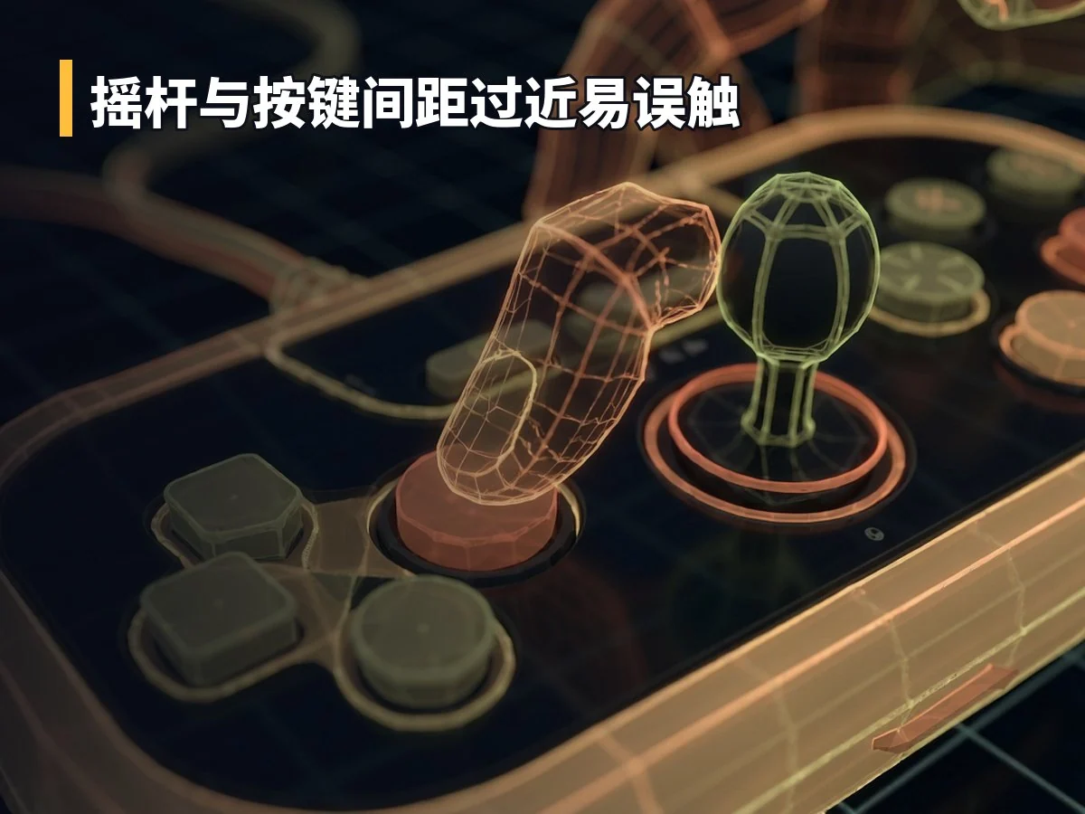 摇杆与按键间距过近易误触