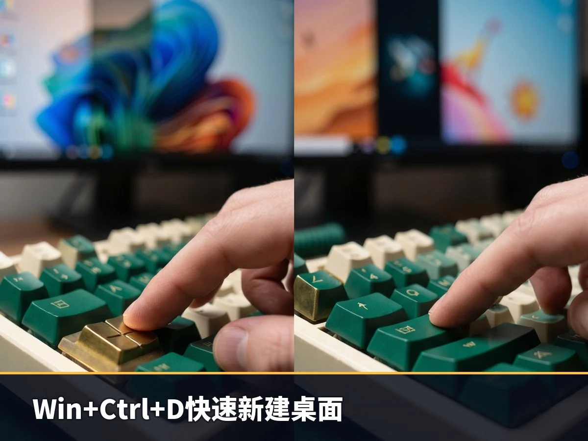 Win+Ctrl+D快速新建桌面