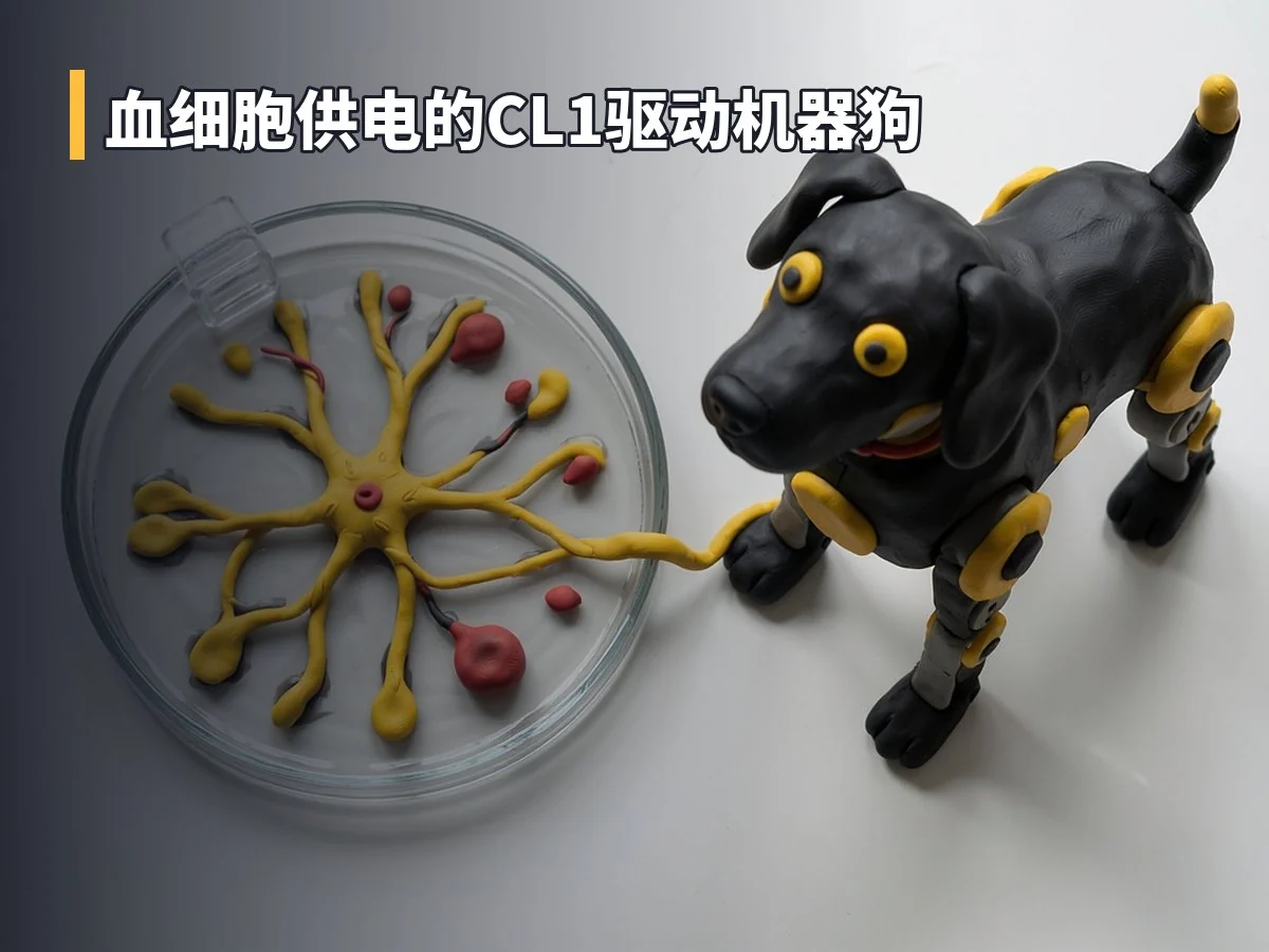 血细胞供电的CL1驱动机器狗