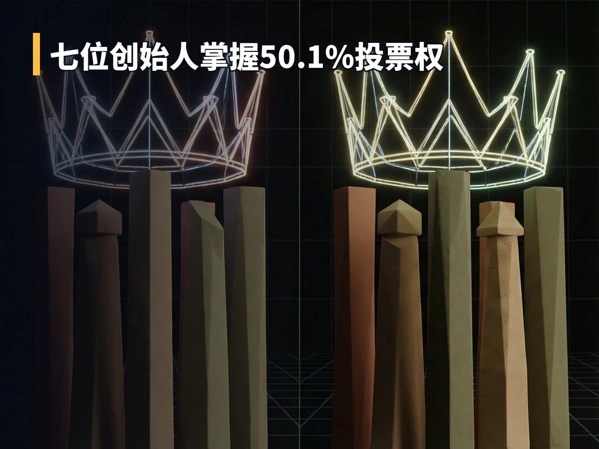 七位创始人掌握50.1%投票权