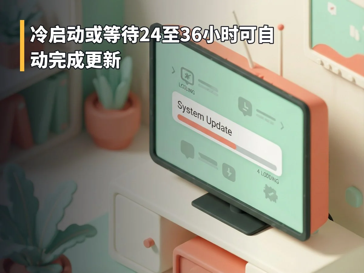 冷启动或等待24至36小时可自动完成更新