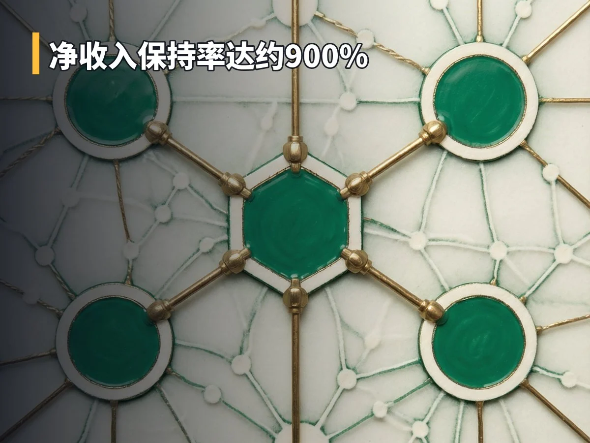 净收入保持率达约900%
