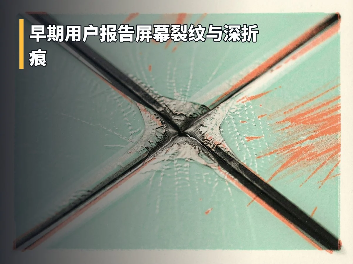 早期用户报告屏幕裂纹与深折痕