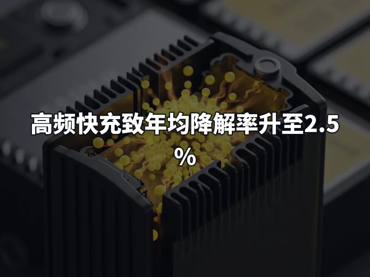 高频快充致年均降解率升至2.5%