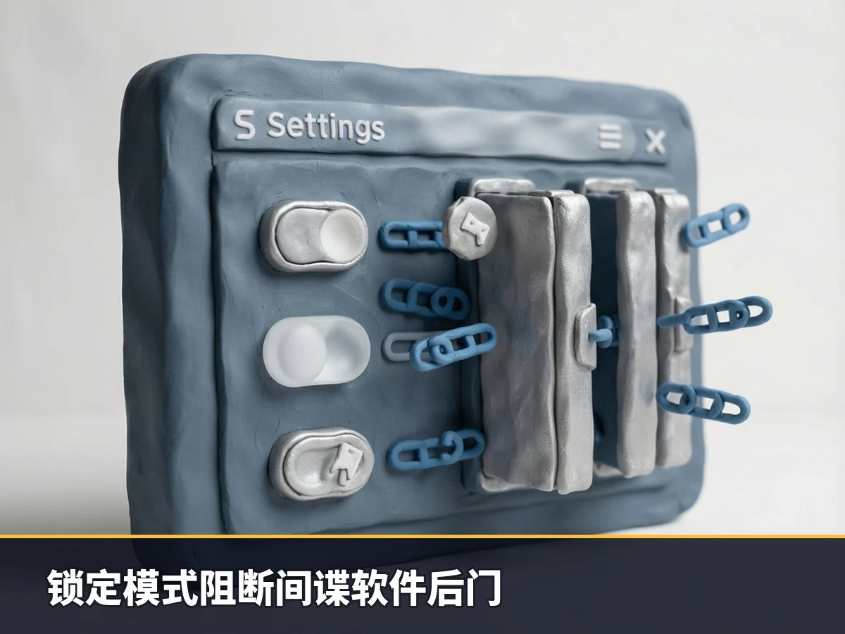 锁定模式阻断间谍软件后门