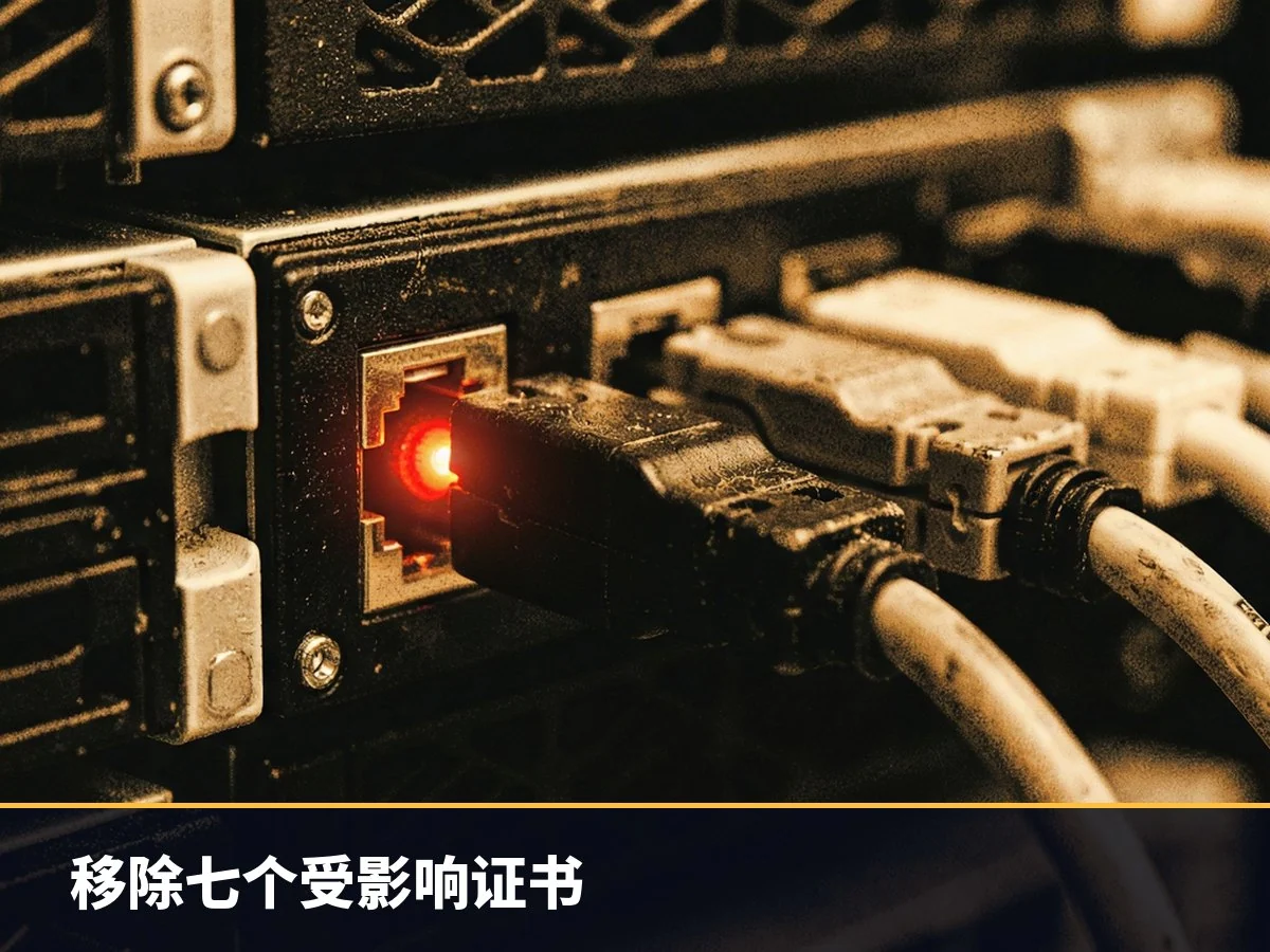 移除七个受影响证书