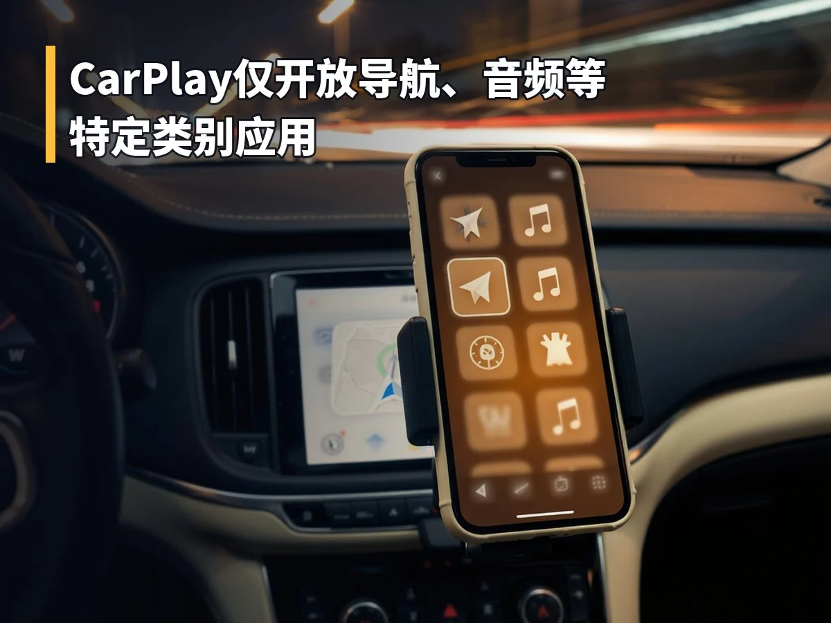 CarPlay仅开放导航、音频等特定类别应用