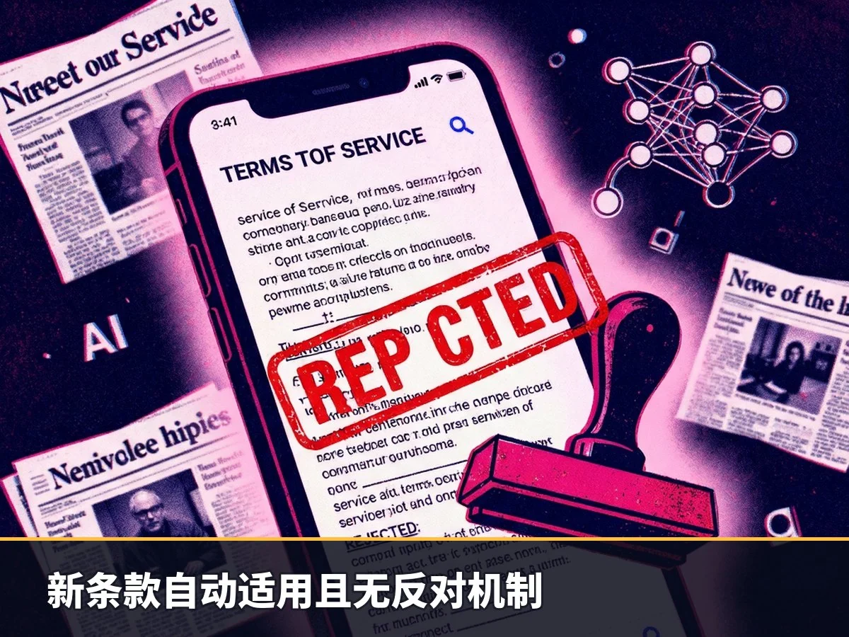 新条款自动适用且无反对机制