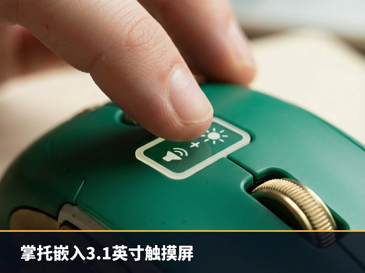 掌托嵌入3.1英寸触摸屏