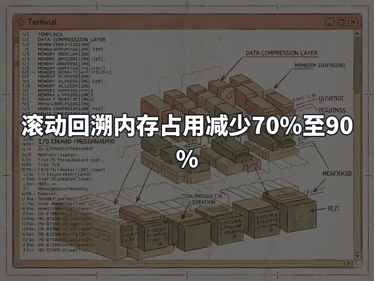滚动回溯内存占用减少70%至90%