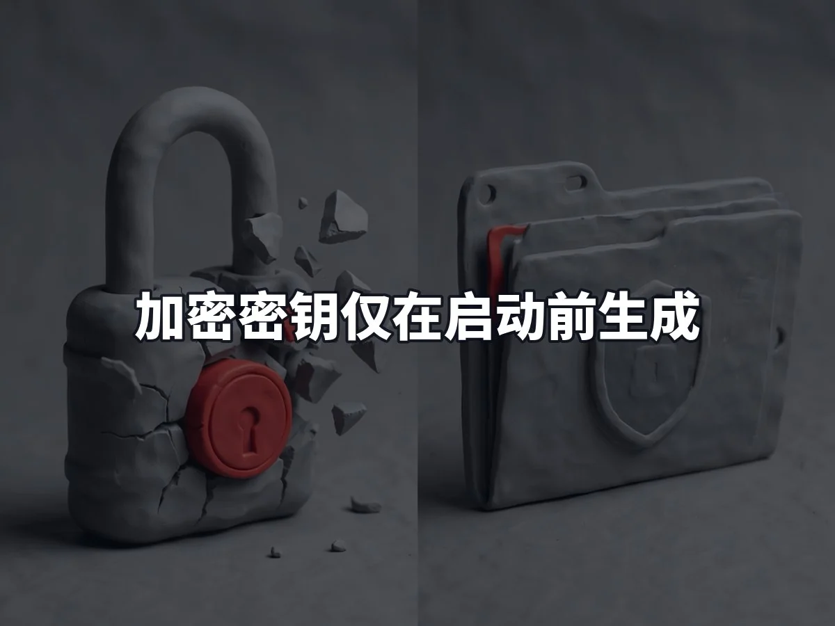 加密密钥仅在启动前生成