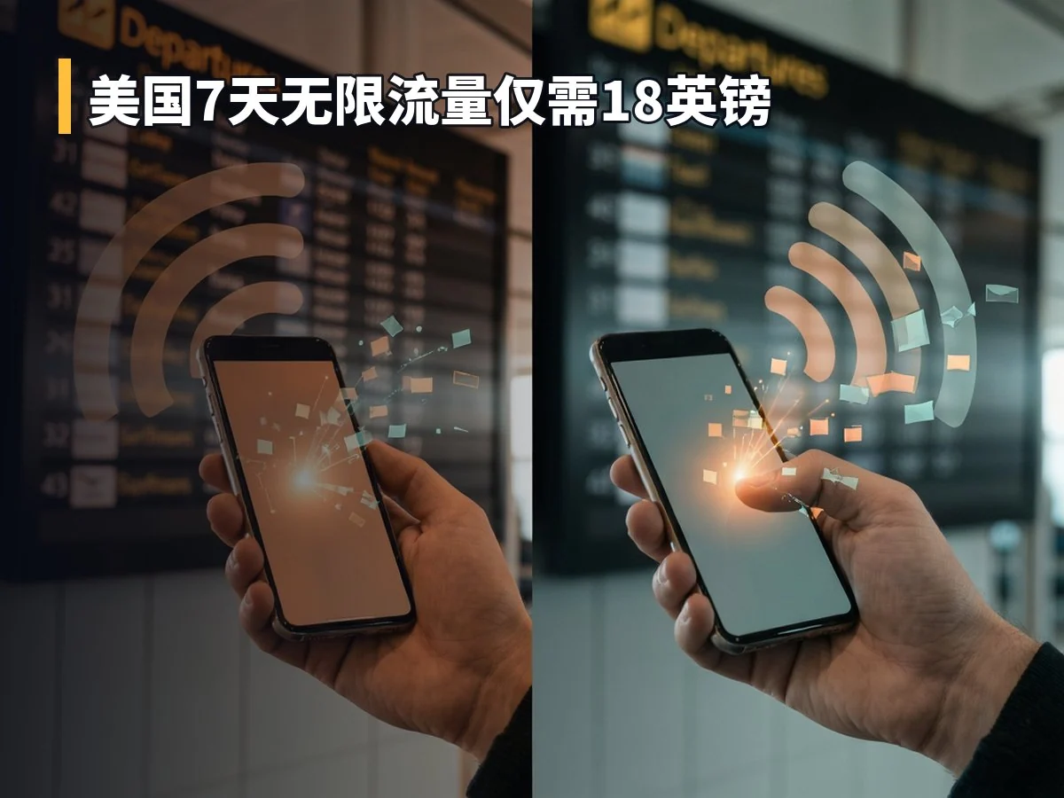 美国7天无限流量仅需18英镑