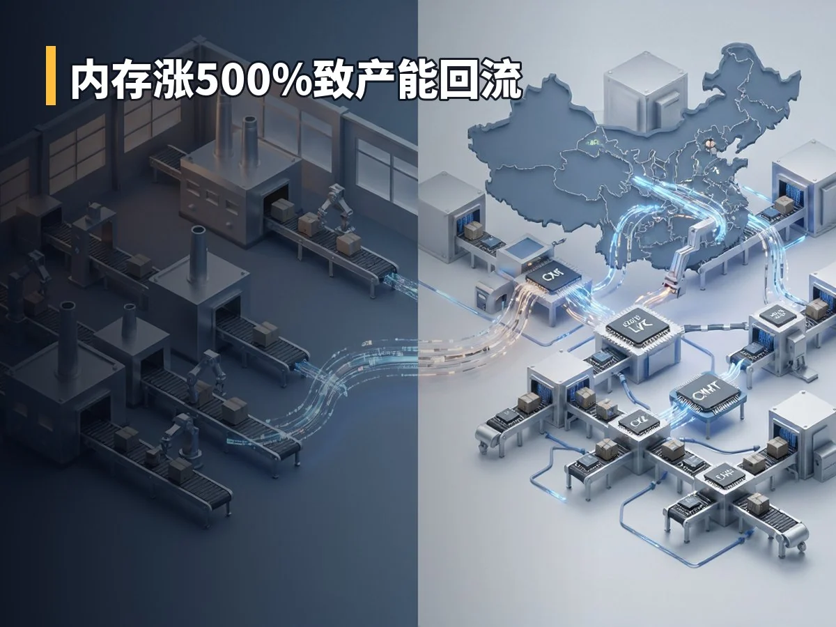 内存涨500%致产能回流