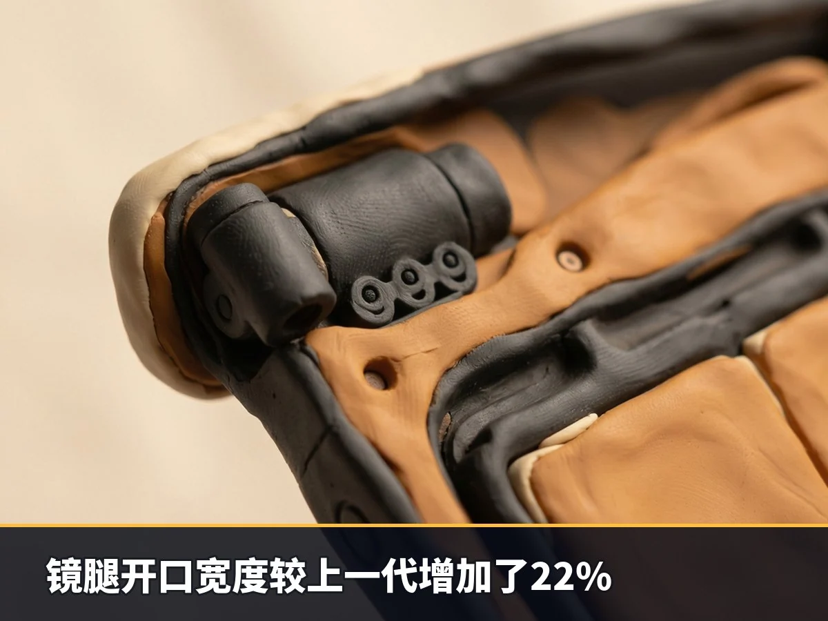 镜腿开口宽度较上一代增加了22%