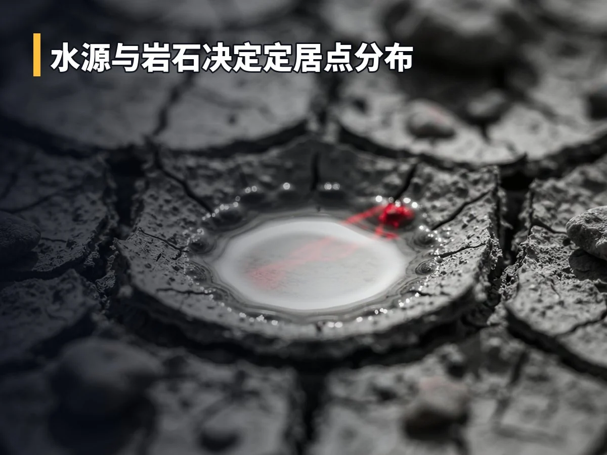 水源与岩石决定定居点分布