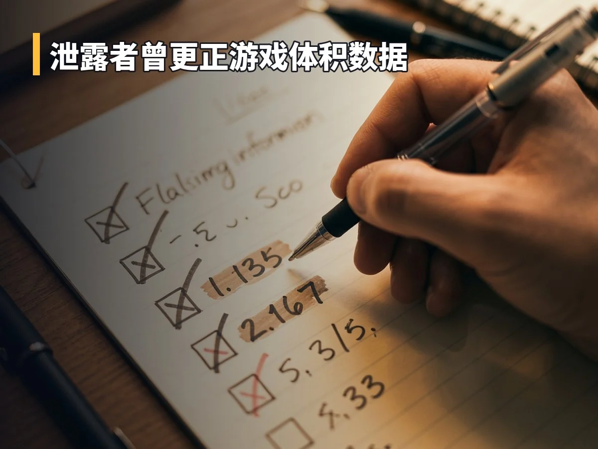 泄露者曾更正游戏体积数据