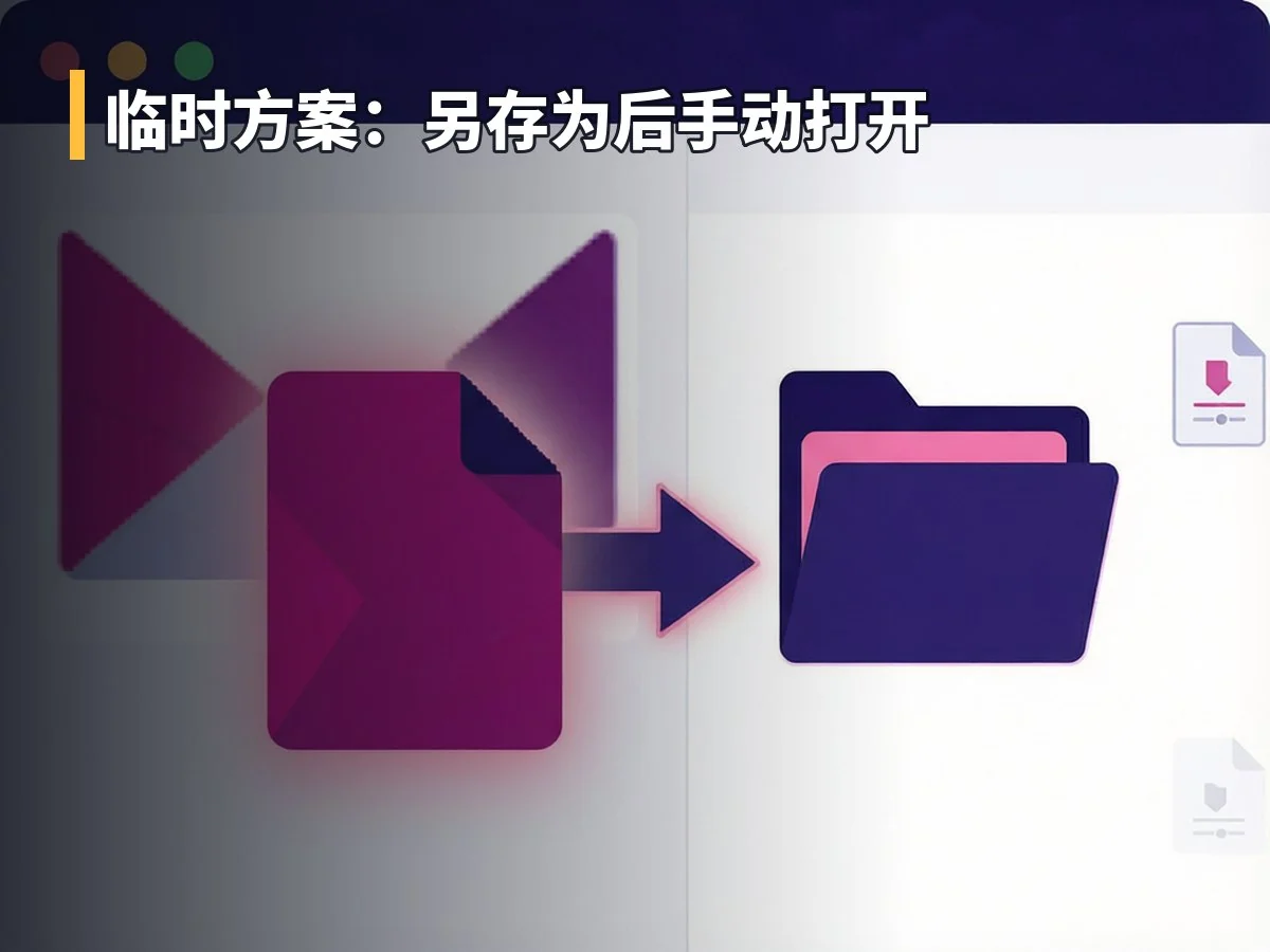 临时方案：另存为后手动打开