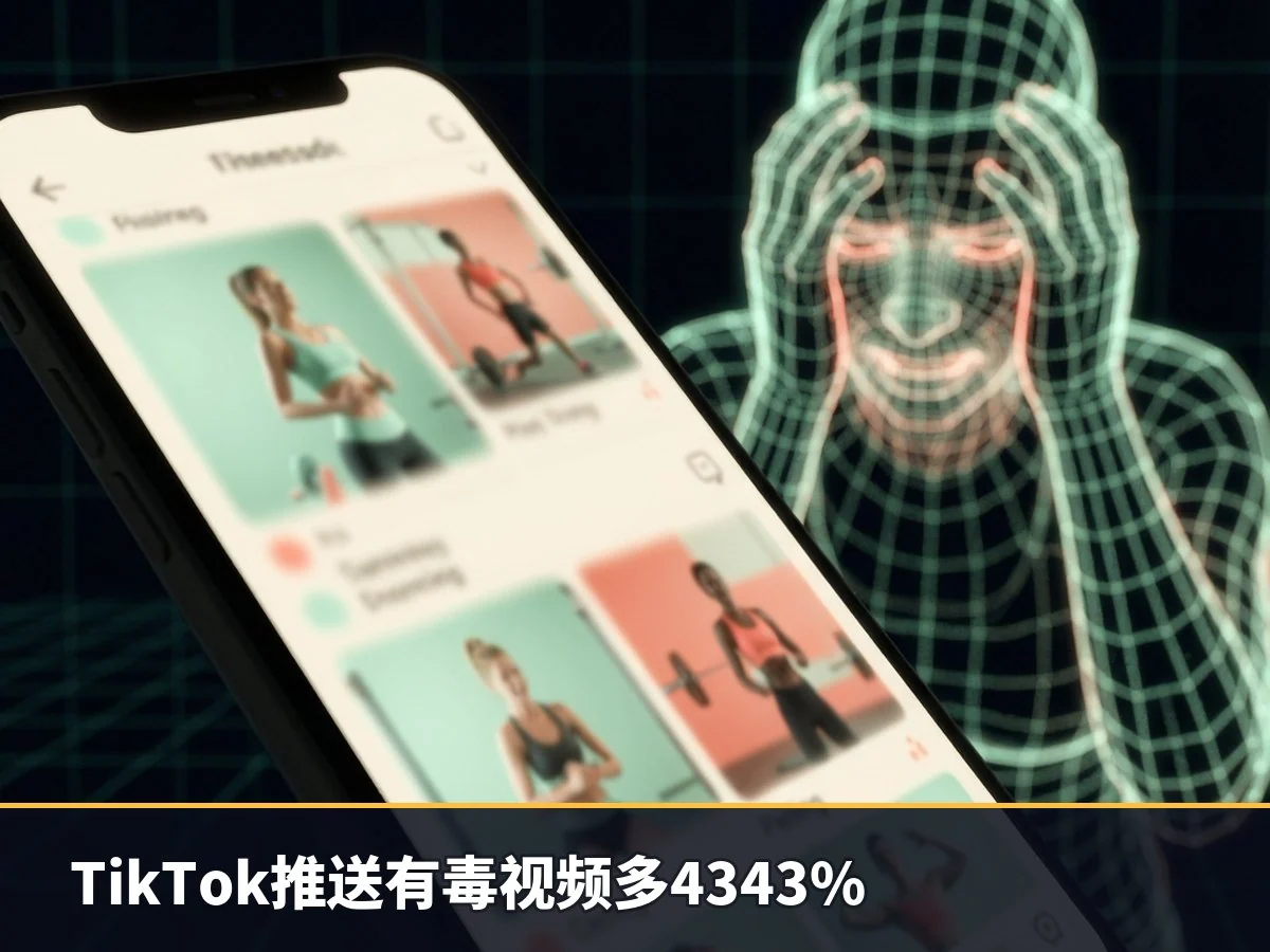 TikTok推送有毒视频多4343%