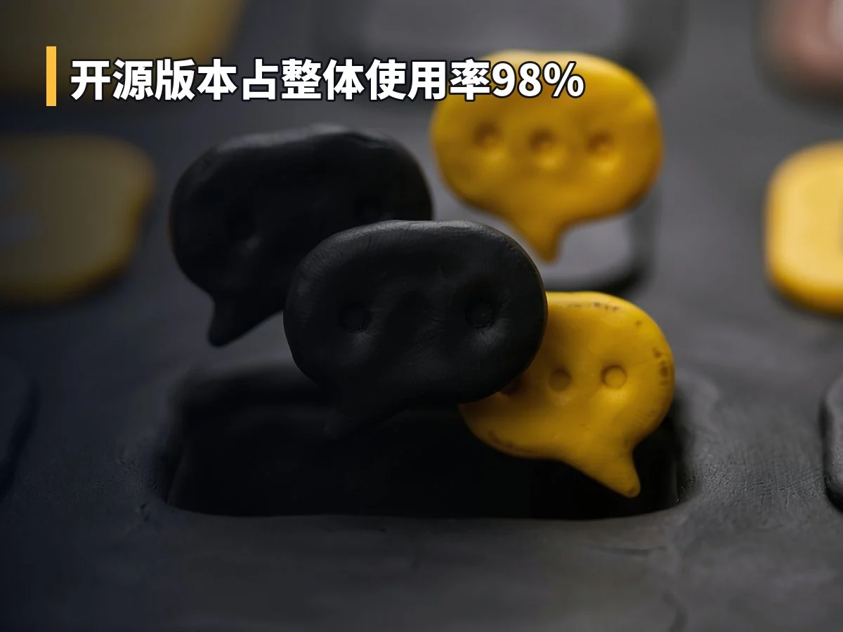 开源版本占整体使用率98%