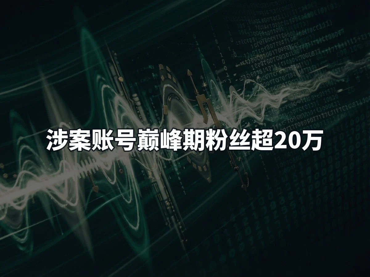 涉案账号巅峰期粉丝超20万