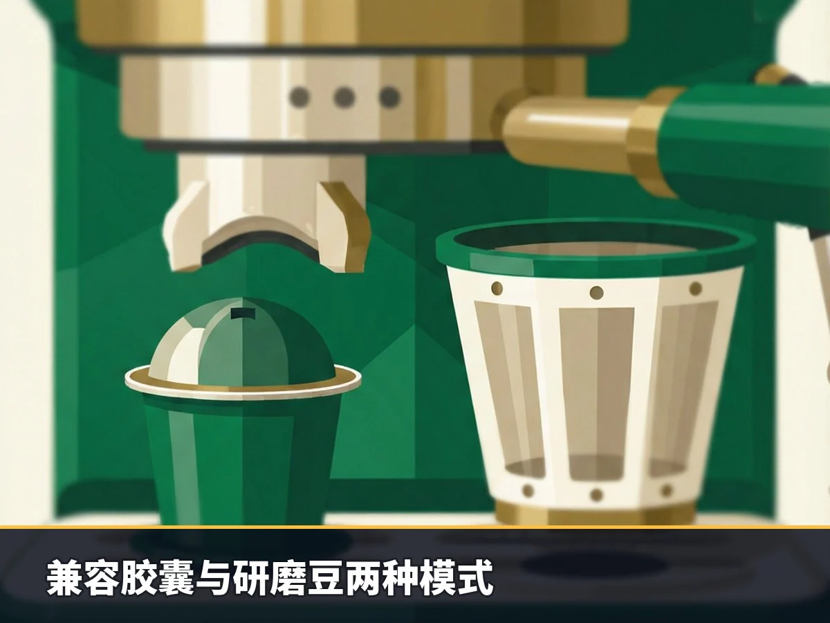 兼容胶囊与研磨豆两种模式