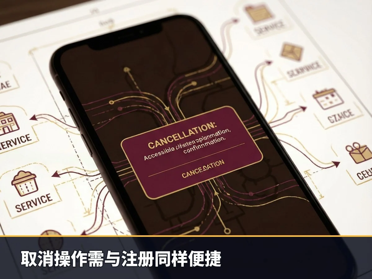 取消操作需与注册同样便捷