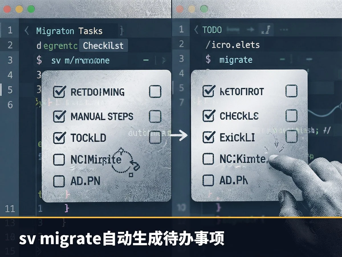 sv migrate自动生成待办事项