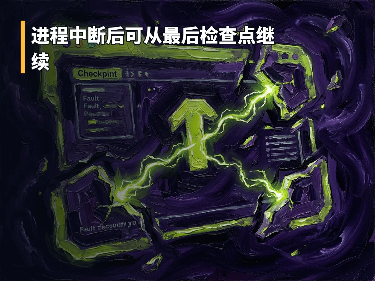 进程中断后可从最后检查点继续