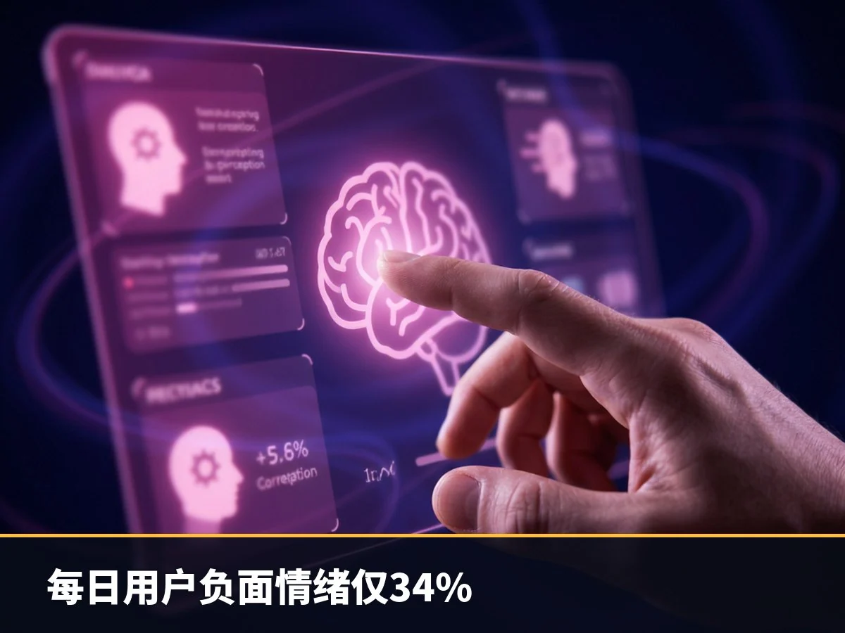 每日用户负面情绪仅34%