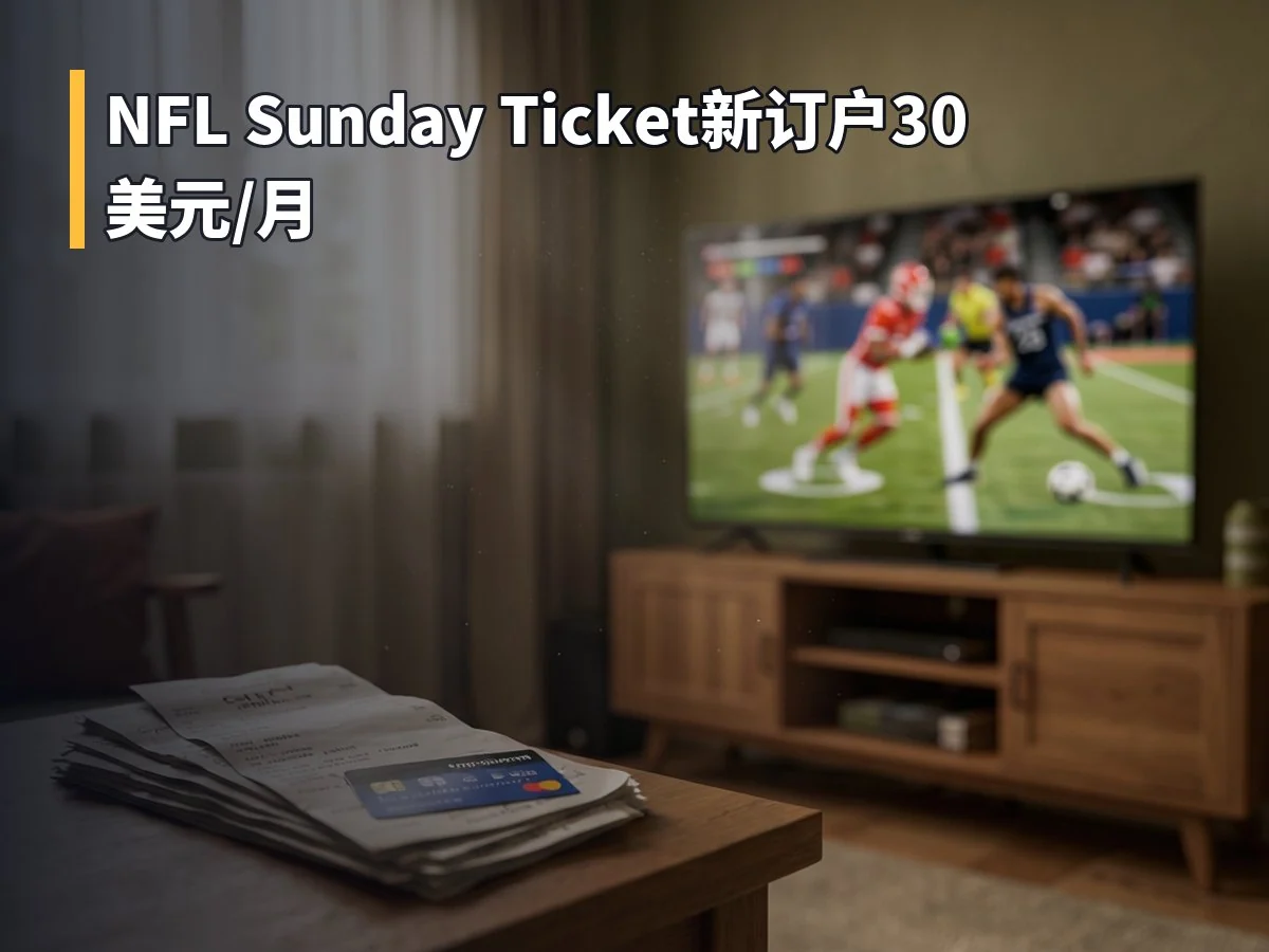 NFL Sunday Ticket新订户30美元/月