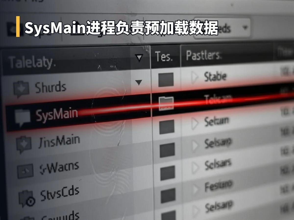 SysMain进程负责预加载数据