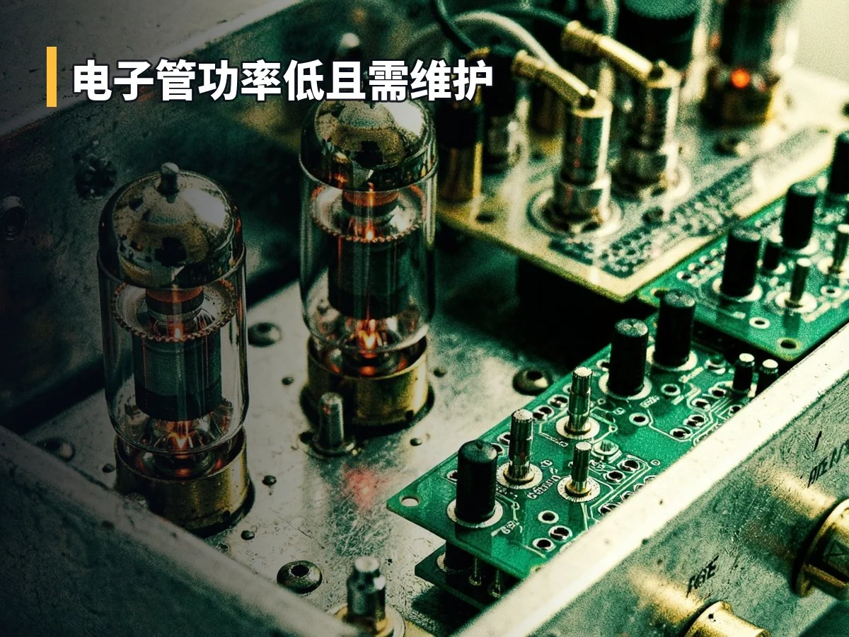 电子管功率低且需维护