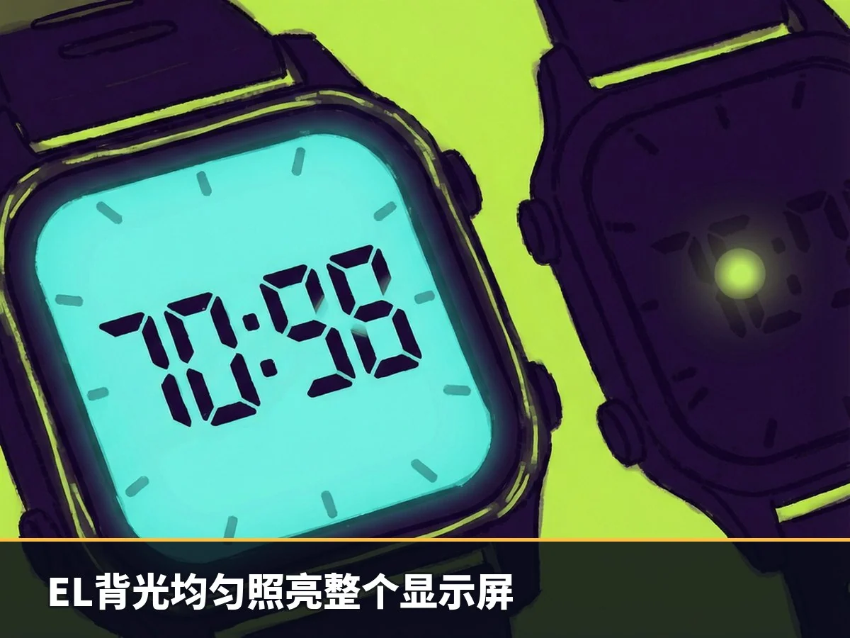 EL背光均匀照亮整个显示屏