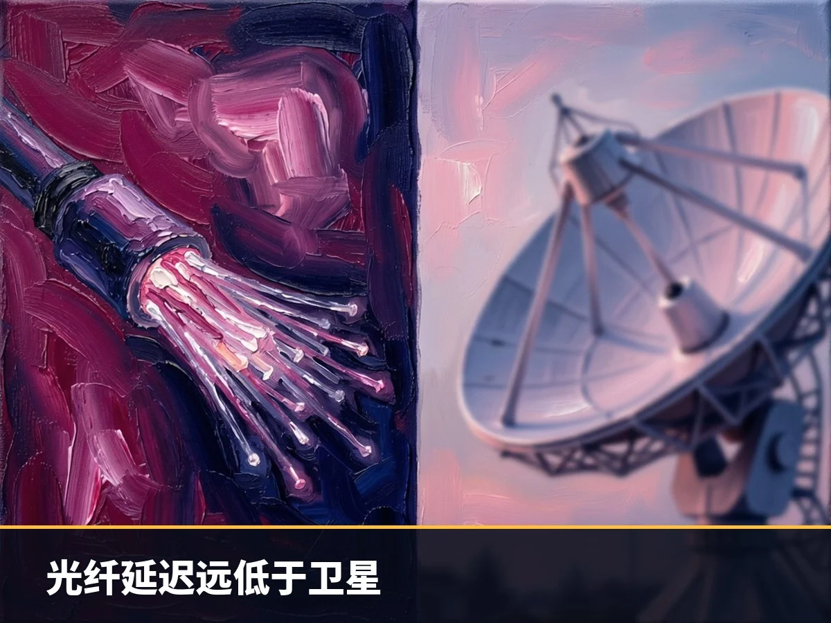 光纤延迟远低于卫星