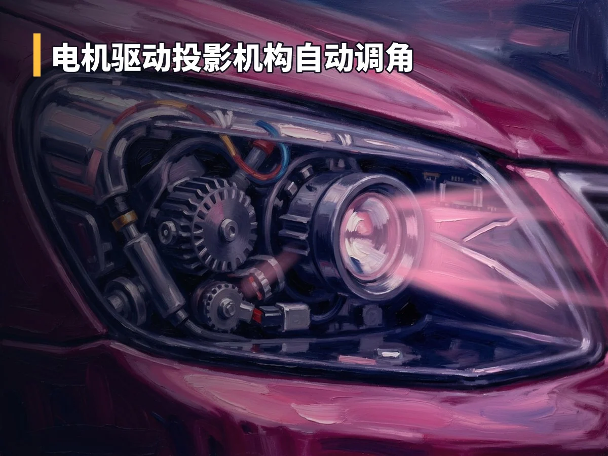 电机驱动投影机构自动调角