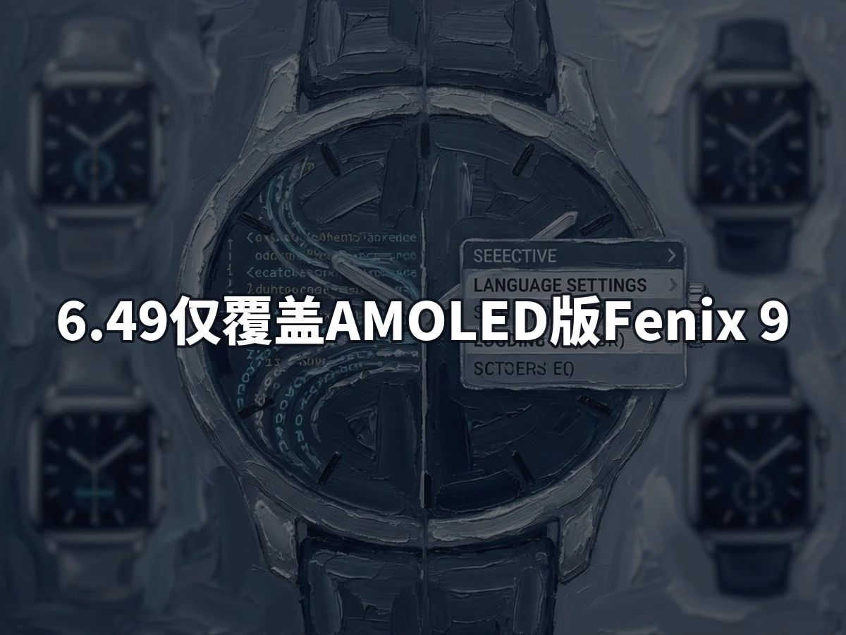 6.49仅覆盖AMOLED版Fenix 9