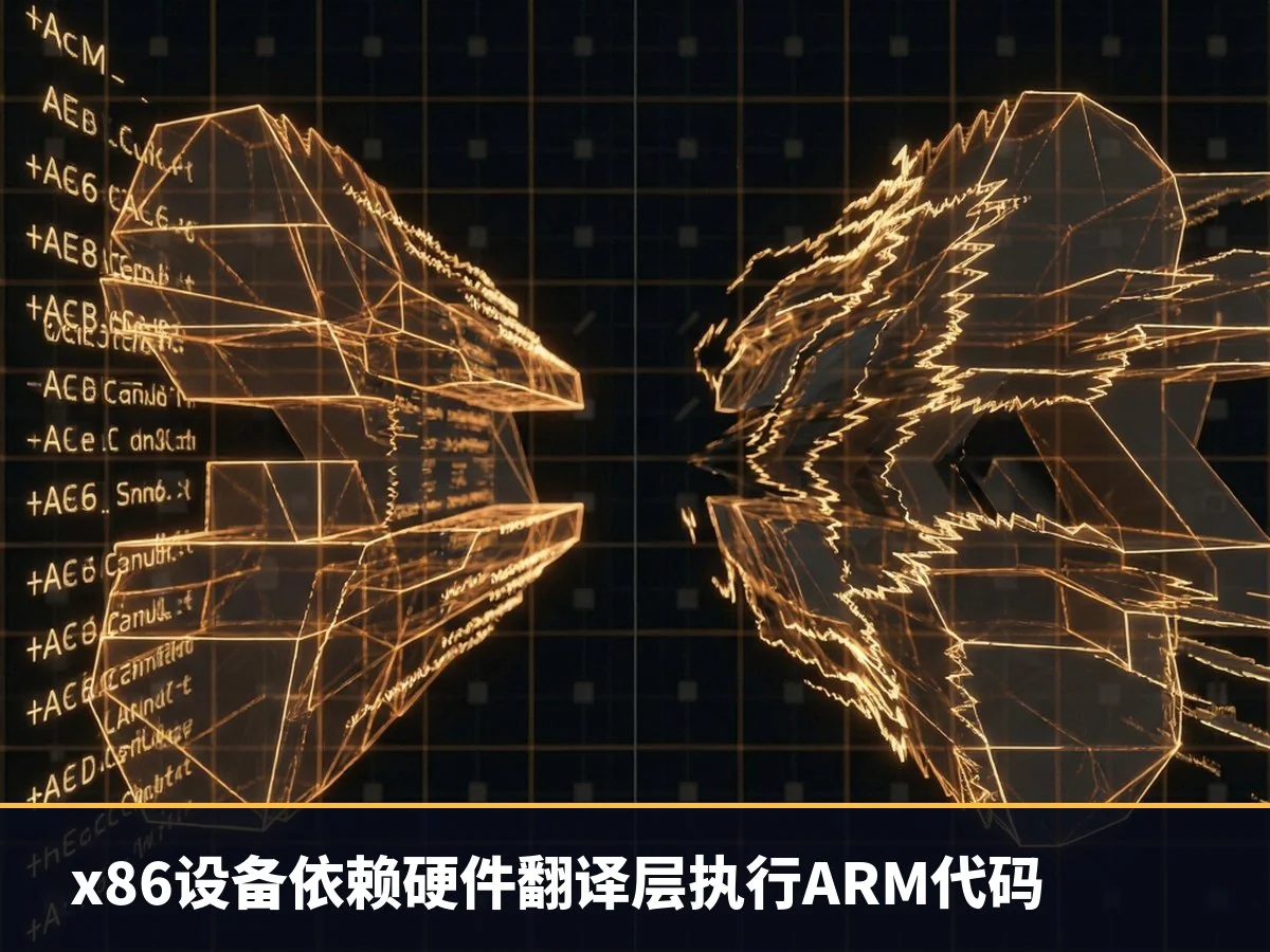 x86设备依赖硬件翻译层执行ARM代码