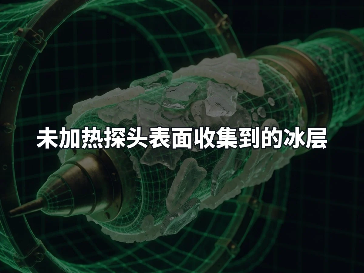 未加热探头表面收集到的冰层