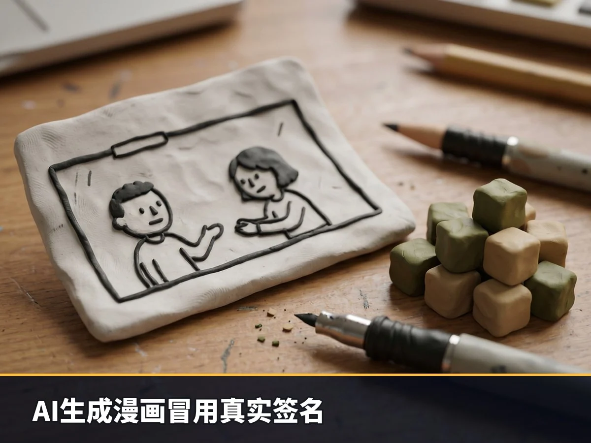 AI生成漫画冒用真实签名