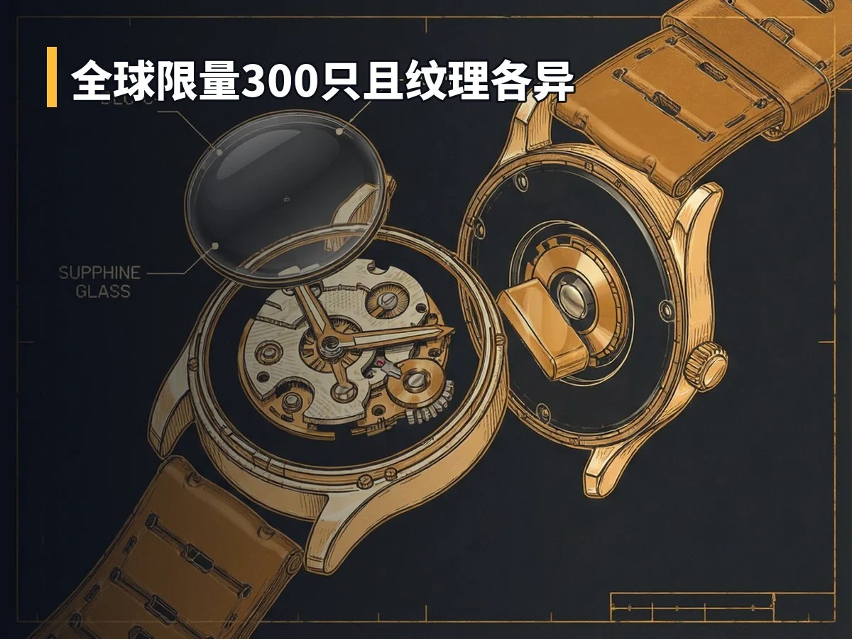 全球限量300只且纹理各异