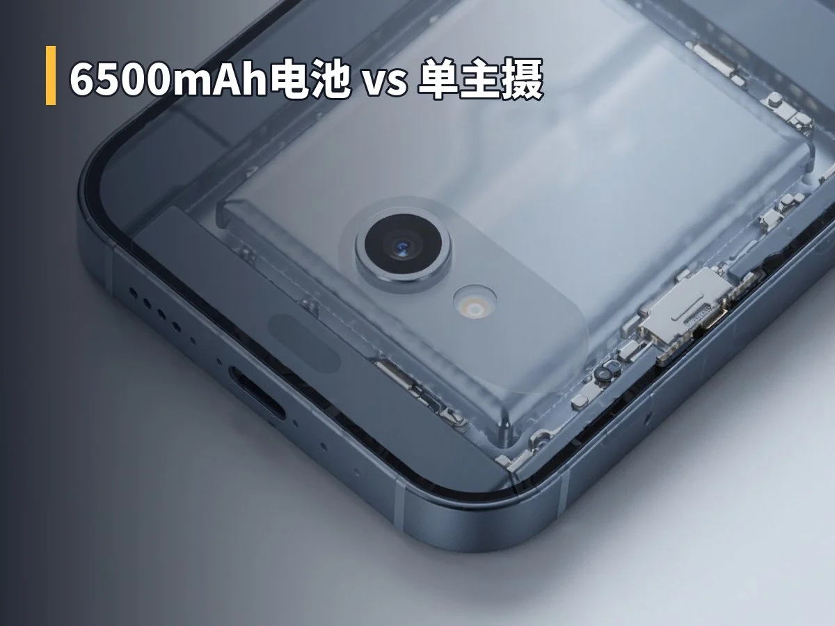 6500mAh电池 vs 单主摄