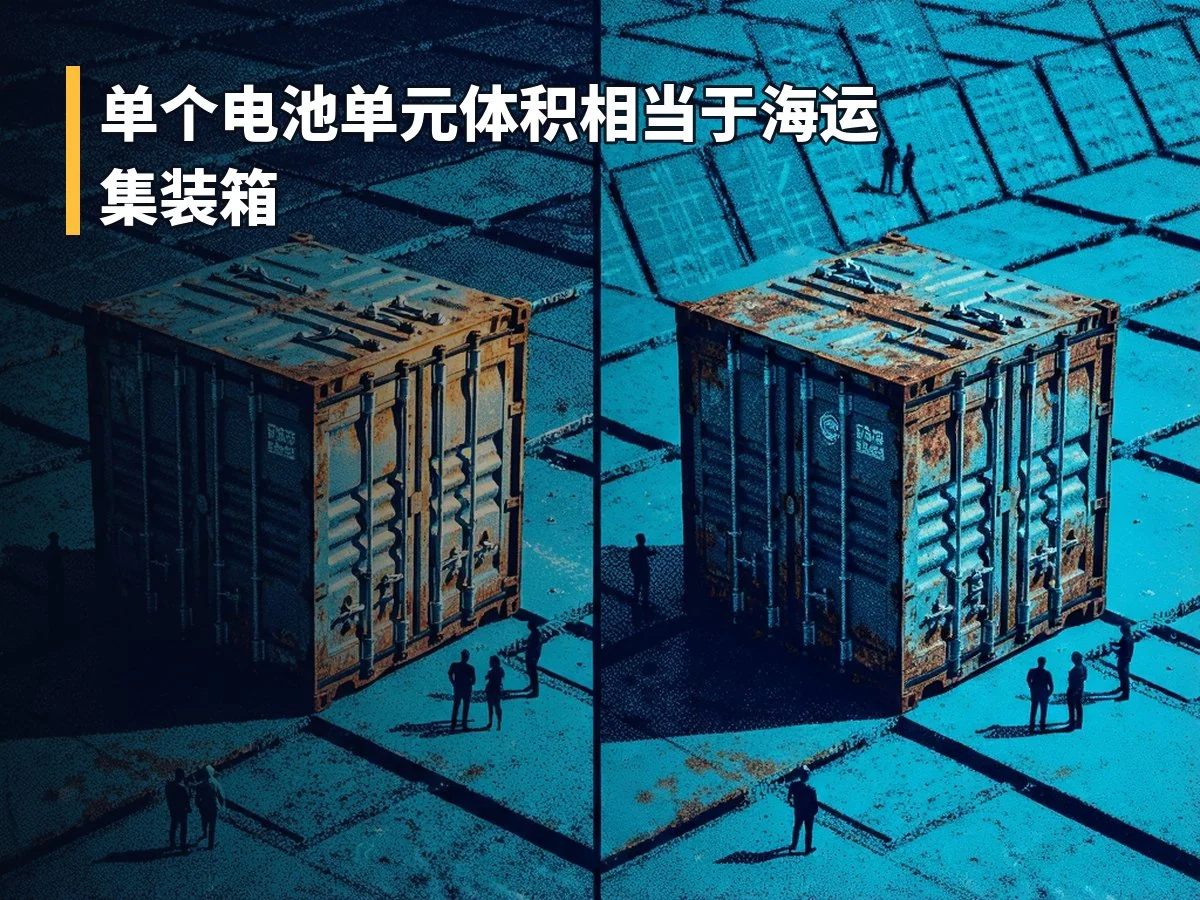 单个电池单元体积相当于海运集装箱